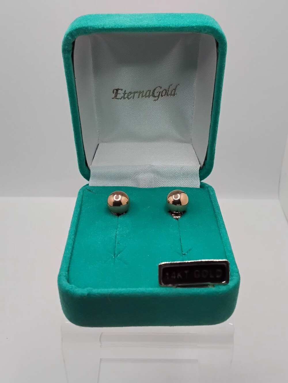 Eternagold 14KT Yellow Gold Ball Stud Earrings 7mm - EUC